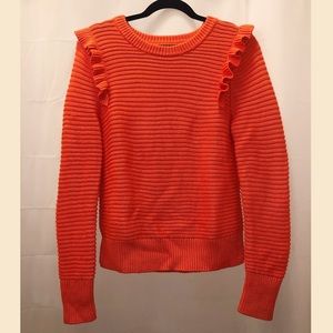 Orange Banana Republic Knit Sweater with Ruffles 🍊 (Size XS)